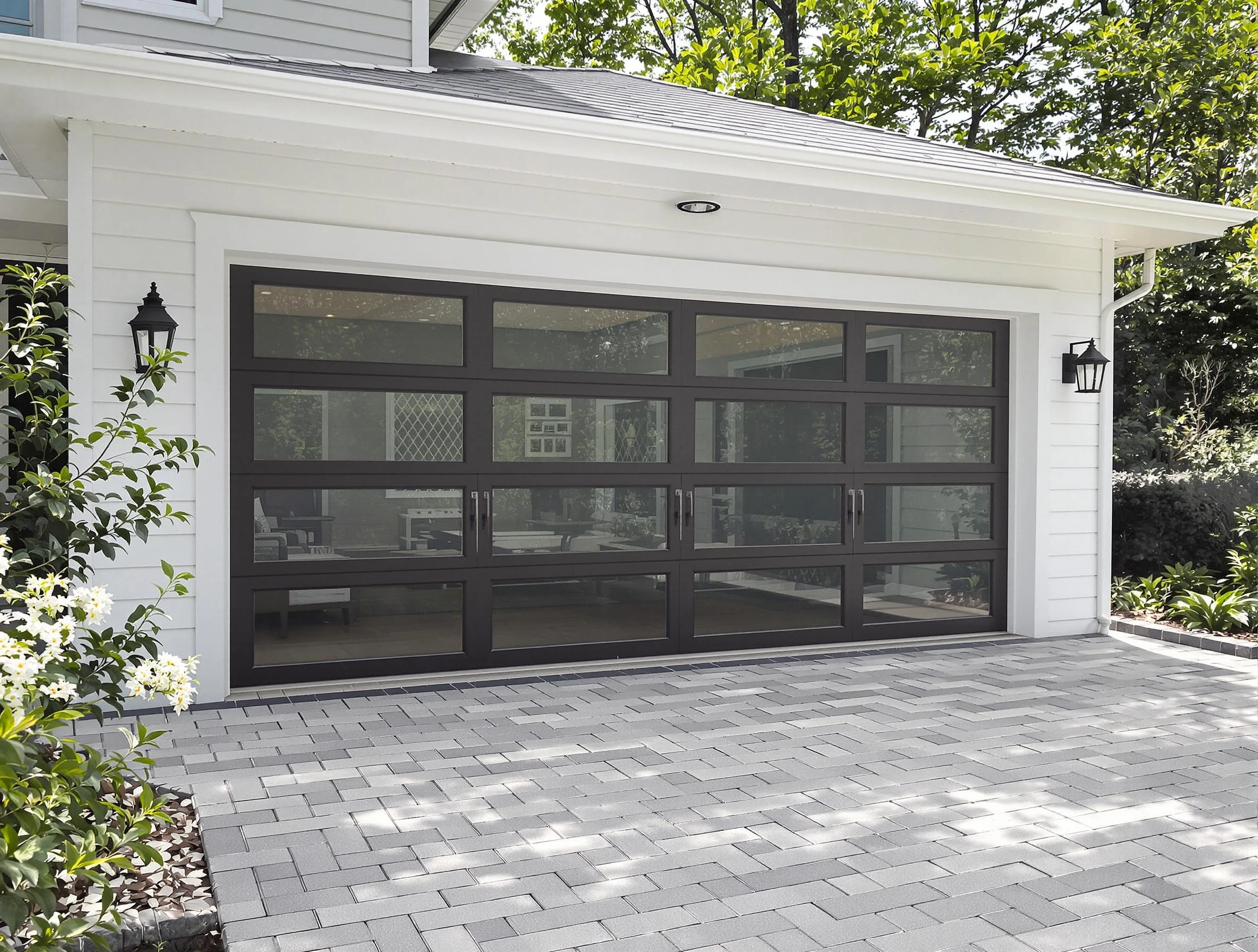 Tampa Garage Door Repair design specialist presenting custom garage door options to Tampa homeowner