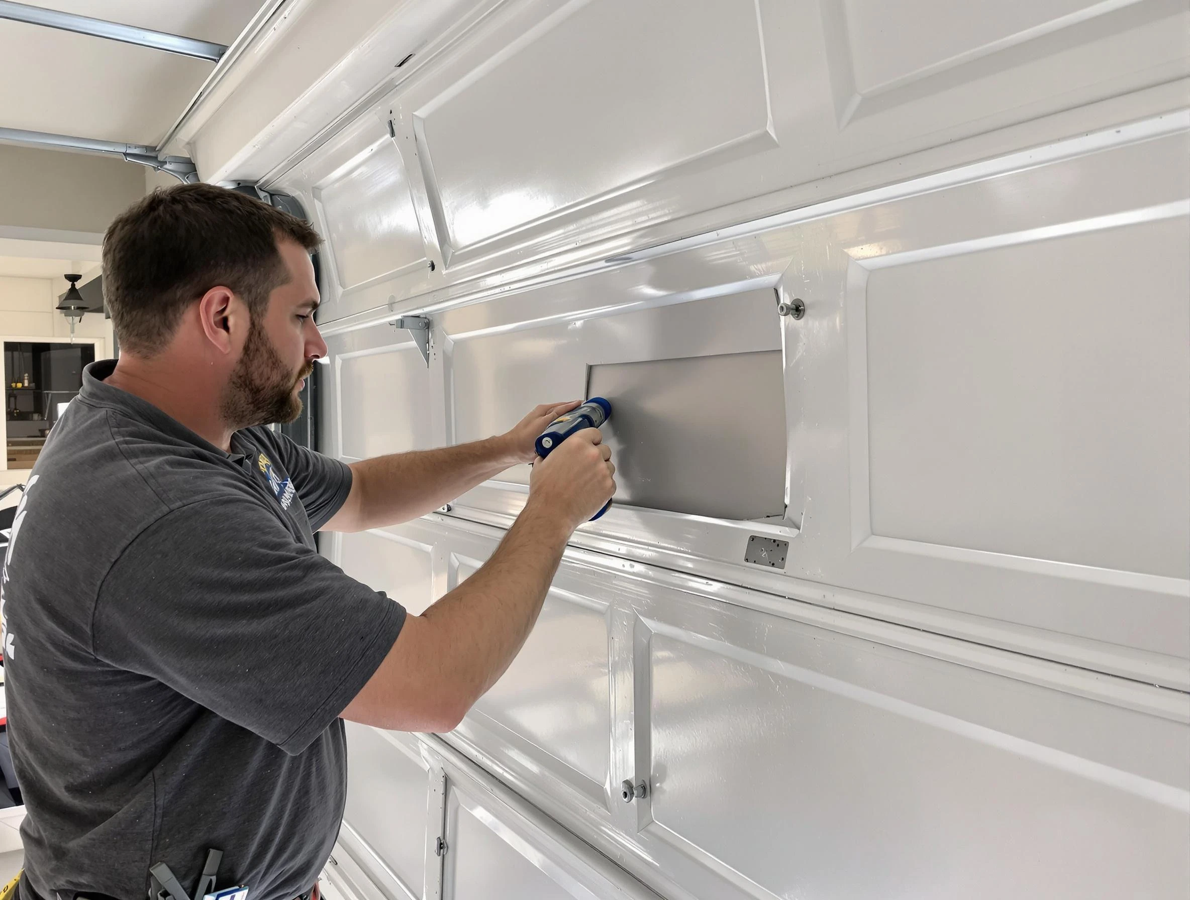 Garage door panel repair by Tampa Garage Door Repair in Tampa